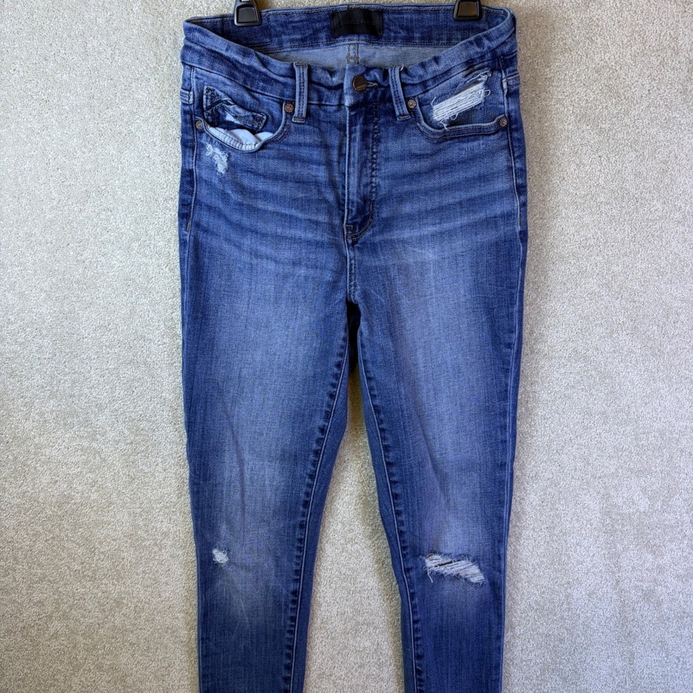 Buckle Black Skinny Jeans Womens 26x29 Blue Distressed Fit No 75 High Rise Denim